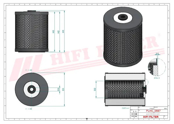 Rysunek wymiarowy Filtr hydrauliczny SH 62409