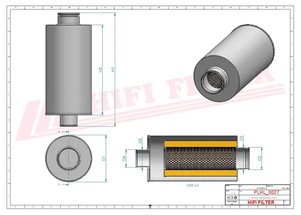 Rysunek wymiarowy Filtr hydrauliczny SH 62486