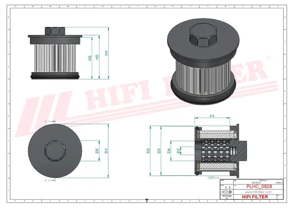 Rysunek wymiarowy Filtr hydrauliczny SH 62490
