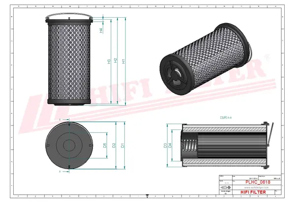 Rysunek wymiarowy Filtr hydrauliczny SH 62531 SP