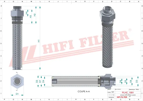 Rysunek wymiarowy Filtr hydrauliczny SH 62546