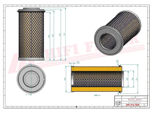 Rysunek wymiarowy Filtr hydrauliczny SH 62755