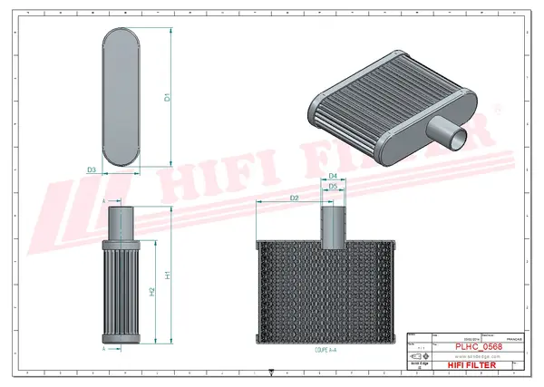 Rysunek wymiarowy Filtr hydrauliczny SH 630035
