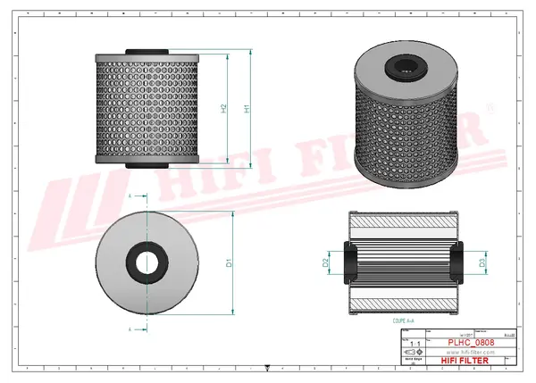 Rysunek wymiarowy Filtr hydrauliczny SH 630153