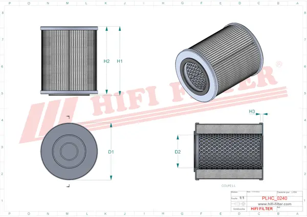 Rysunek wymiarowy Filtr hydrauliczny SH 63018