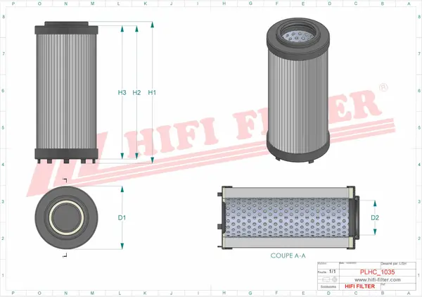 Rysunek wymiarowy Filtr hydrauliczny SH 630260