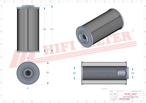 Rysunek wymiarowy Filtr hydrauliczny SH 63070