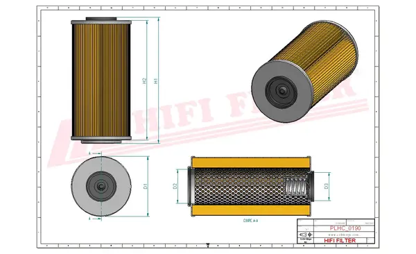Rysunek wymiarowy Filtr hydrauliczny SH 63241