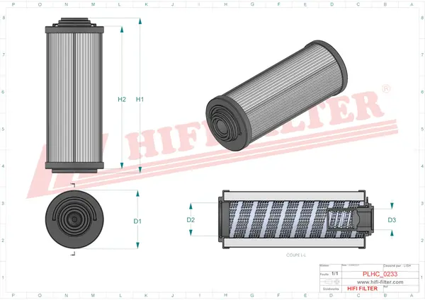 Rysunek wymiarowy Filtr hydrauliczny SH 63305