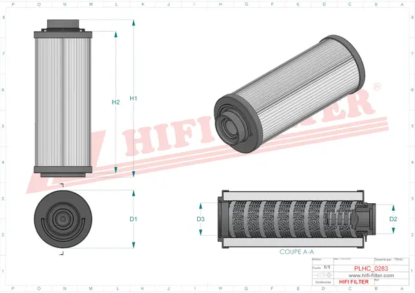 Rysunek wymiarowy Filtr hydrauliczny SH 63327