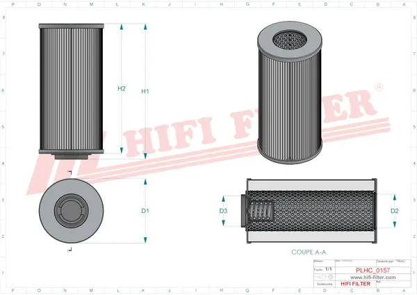 Rysunek wymiarowy Filtr hydrauliczny SH 63352