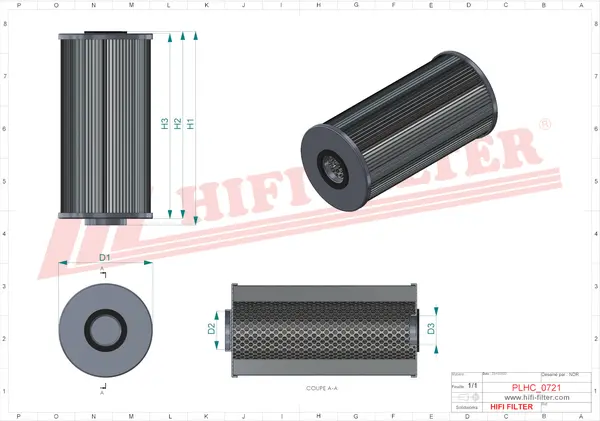 Rysunek wymiarowy Filtr hydrauliczny SH 63564