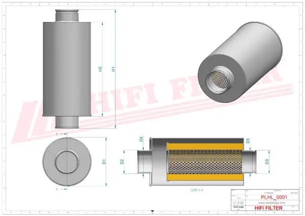 Rysunek wymiarowy Filtr hydrauliczny SH 63585
