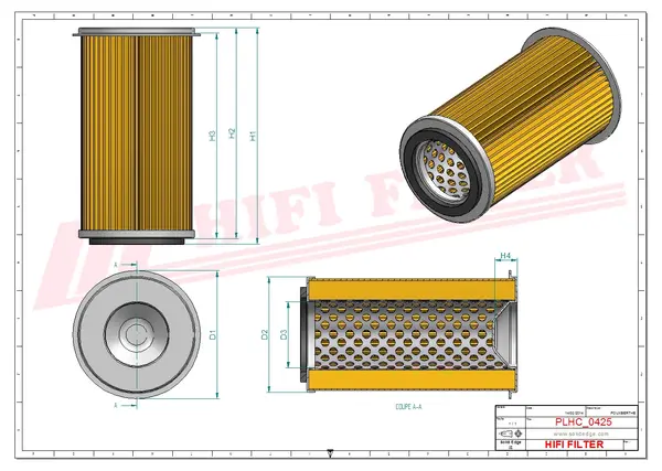 Rysunek wymiarowy Filtr hydrauliczny SH 63671