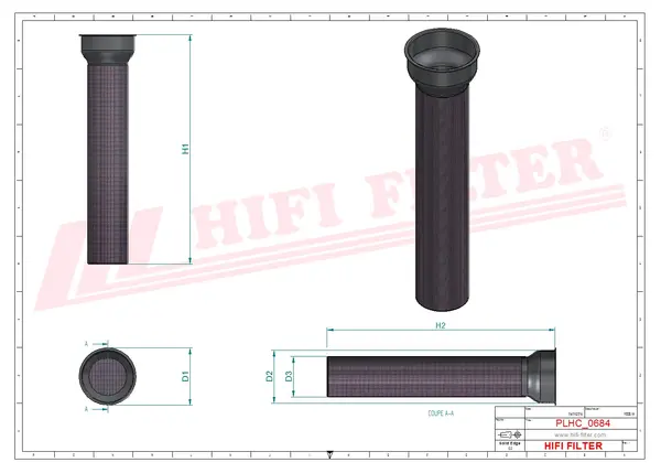 Rysunek wymiarowy Filtr hydrauliczny SH 63677