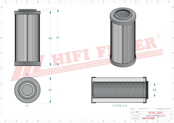 Rysunek wymiarowy Filtr hydrauliczny SH 63947