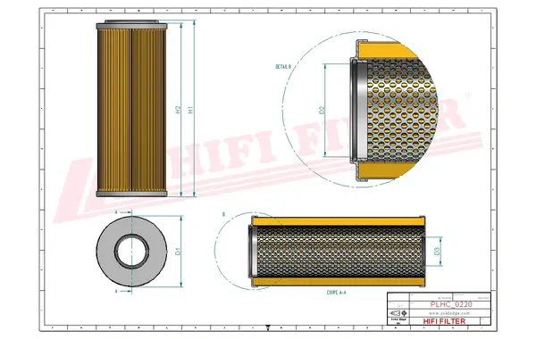 Rysunek wymiarowy Filtr hydrauliczny SH 64111