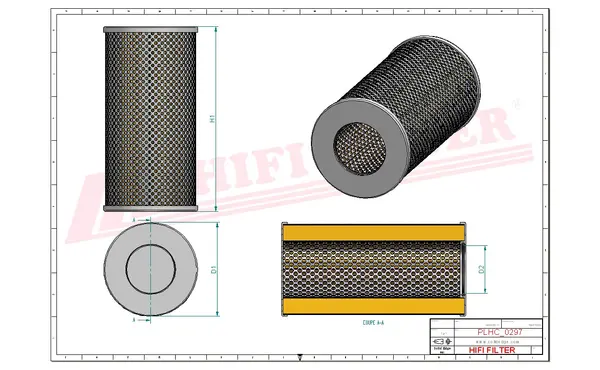 Rysunek wymiarowy Filtr hydrauliczny SH 64164