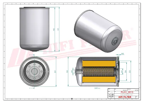 Rysunek wymiarowy Filtr hydrauliczny SH 64176