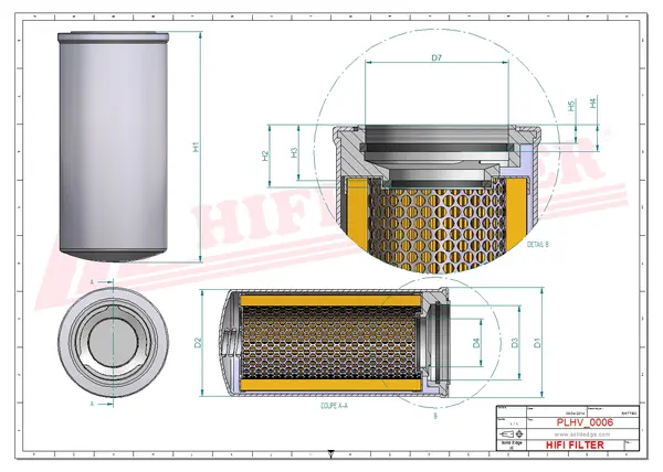 Rysunek wymiarowy Filtr hydrauliczny SH 66021