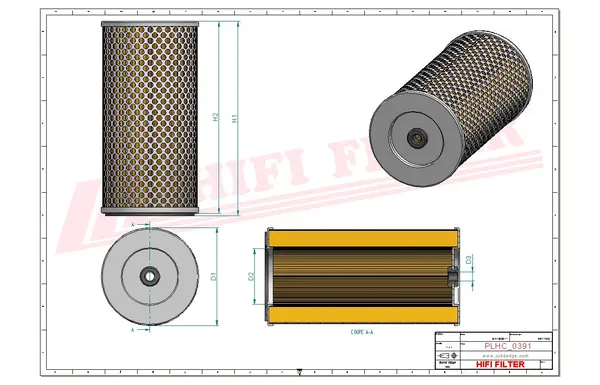 Rysunek wymiarowy Filtr hydrauliczny SH 66132