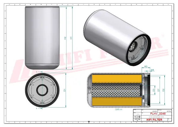 Rysunek wymiarowy Filtr hydrauliczny SH 66199