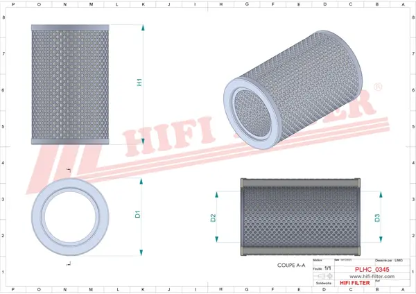 Rysunek wymiarowy Filtr hydrauliczny SH 66207