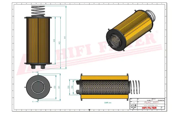 Rysunek wymiarowy Filtr hydrauliczny SH 66209