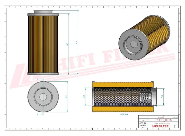 Rysunek wymiarowy Filtr hydrauliczny SH 66217