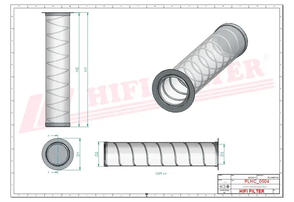 Rysunek wymiarowy Filtr hydrauliczny SH 66242