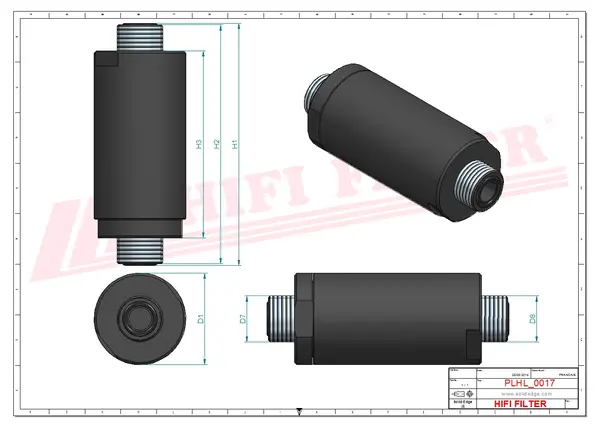 Rysunek wymiarowy Filtr hydrauliczny SH 66244