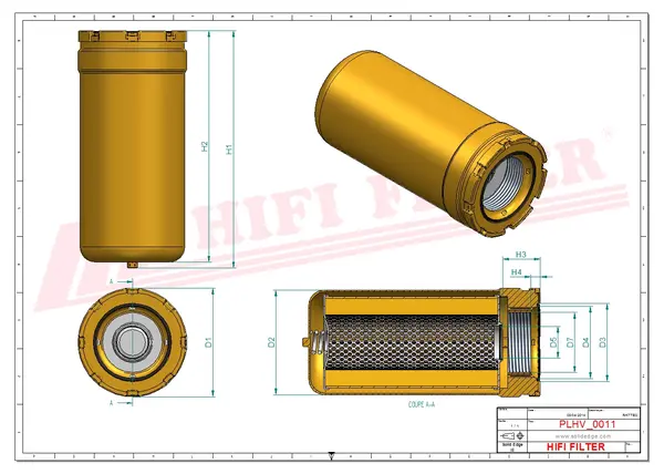 Rysunek wymiarowy Filtr hydrauliczny SH 66269