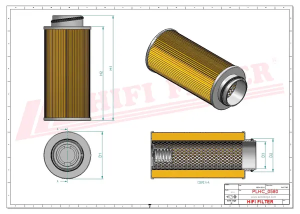 Rysunek wymiarowy Filtr hydrauliczny SH 66272