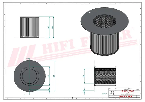 Rysunek wymiarowy Filtr hydrauliczny SH 66276