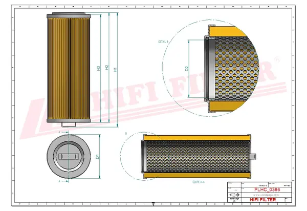 Rysunek wymiarowy Filtr hydrauliczny SH 66285