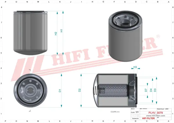 Rysunek wymiarowy Filtr hydrauliczny SH 66286