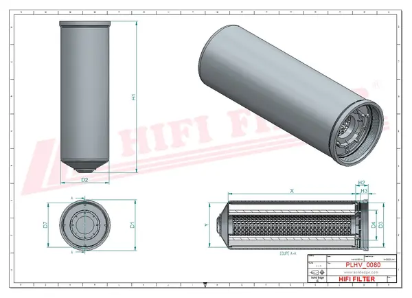 Rysunek wymiarowy Filtr hydrauliczny SH 66292