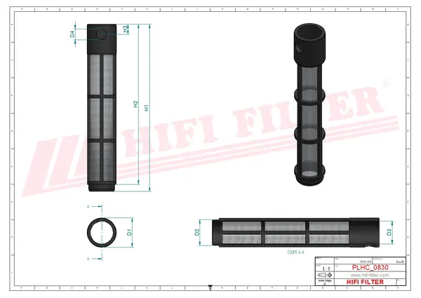 Rysunek wymiarowy Filtr hydrauliczny SH 66300