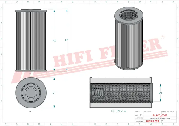 Rysunek wymiarowy Filtr hydrauliczny SH 66306