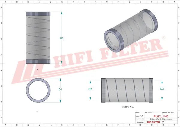 Rysunek wymiarowy Filtr hydrauliczny SH 66326