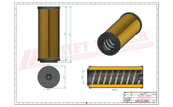 Rysunek wymiarowy Filtr hydrauliczny SH 66330 V