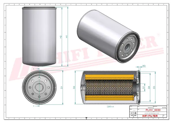 Rysunek wymiarowy Filtr hydrauliczny SH 66331