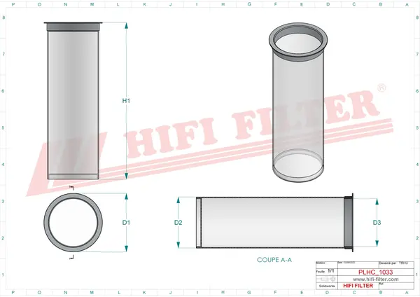 Rysunek wymiarowy Filtr hydrauliczny SH 66339