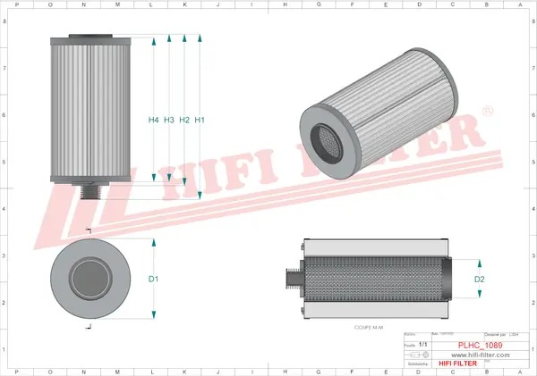 Rysunek wymiarowy Filtr hydrauliczny SH 66376