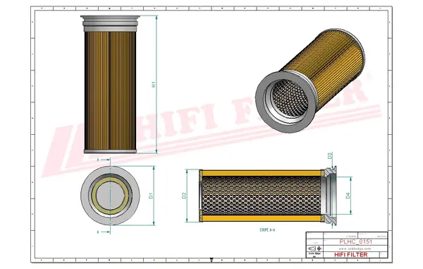 Rysunek wymiarowy Filtr hydrauliczny SH 66391