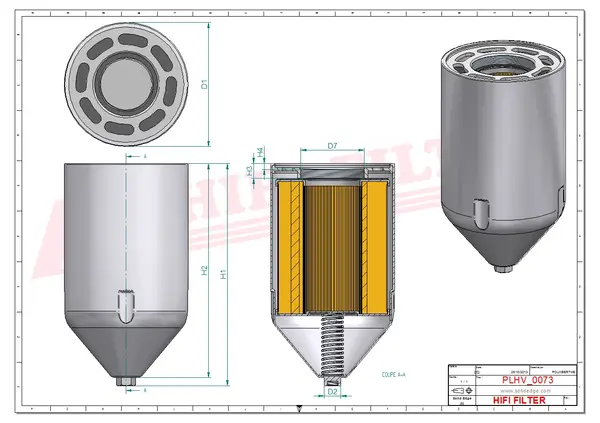 Rysunek wymiarowy Filtr hydrauliczny SH 66435