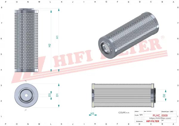 Rysunek wymiarowy Filtr hydrauliczny SH 68109