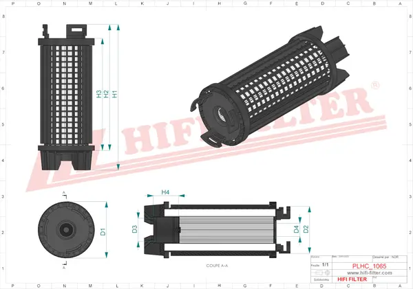 Rysunek wymiarowy Filtr hydrauliczny SH 68346