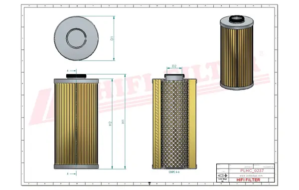 Rysunek wymiarowy Filtr hydrauliczny SH 70145