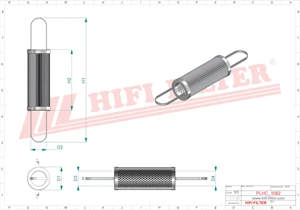 Rysunek wymiarowy Filtr hydrauliczny SH 70343